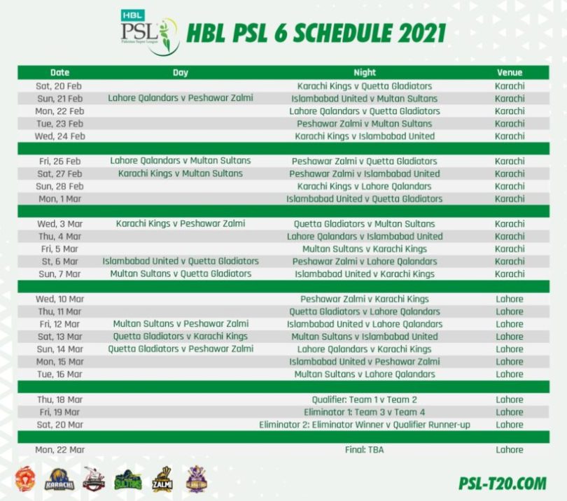 pcb announces psl6 schedule